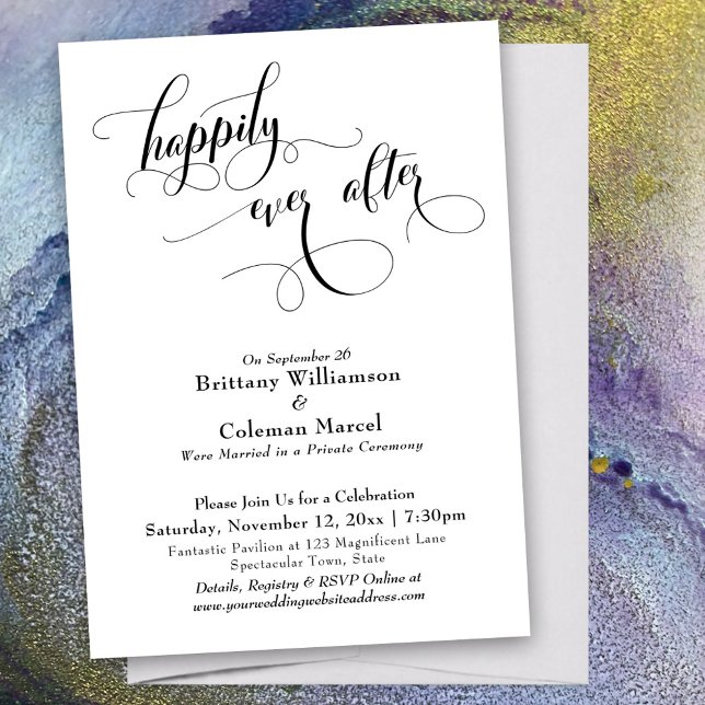 Elegant Simple Happily Ever After Reception Invitation (Creator Uploaded)