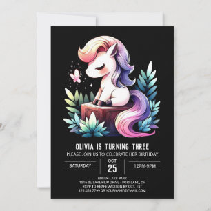 Elegant Simple Horse Birthday Invitation