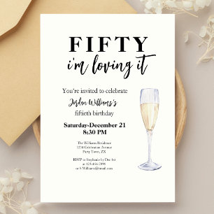 Elegant Simple I'm Loving It 50th Birthday Invitation