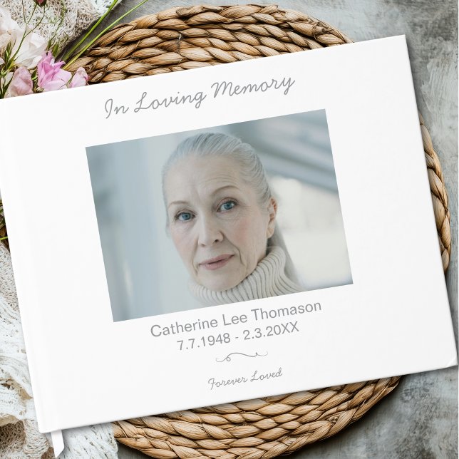 Elegant Simple In Loving Memory Funeral Guest Book (Elegant Simple In Loving Memory Funeral Guest Book)