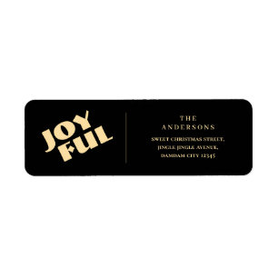 Elegant Simple Joyful Christmas Return Address Label