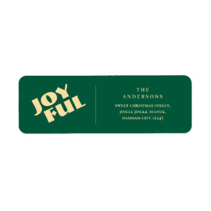 Elegant Simple Joyful Christmas Return Address Label