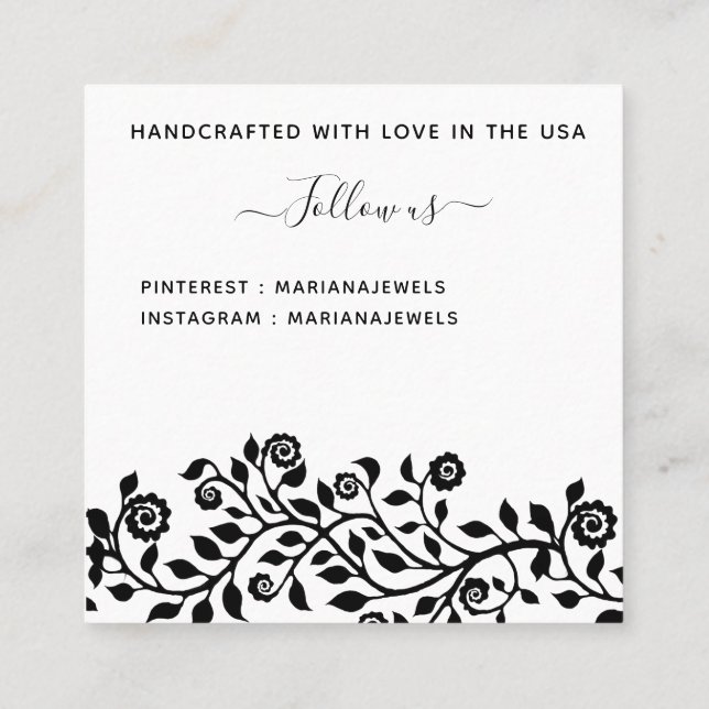 Elegant Simple Large Earrings Display Cards (Back)