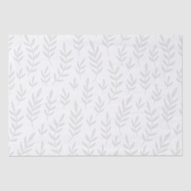 ELEGANT SIMPLE LEAF PATTERN PLANT FOLIAGE BOTANIC TISSUE PAPER (Front)