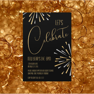 Elegant Simple Let's Celebrate New Years Eve Party