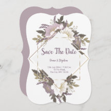 Elegant & Simple Lilac flower save the date card