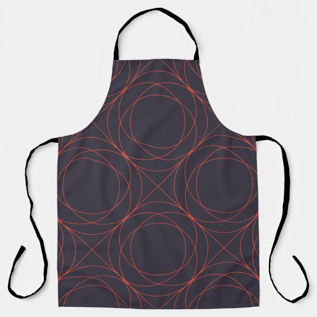 Elegant, simple, lively, modern line pattern art apron (Front)