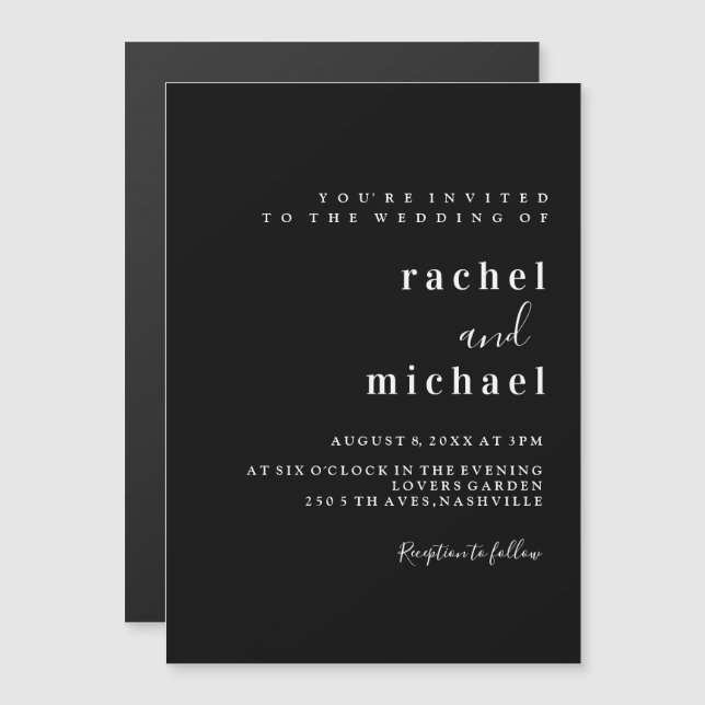 Elegant simple magnetic invitation (Front/Back)
