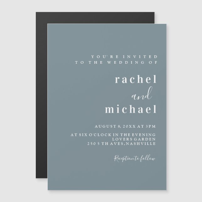 Elegant simple magnetic invitation (Front/Back)