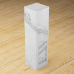 Elegant Simple Marble Stone Grey Name Monogram Wine Box<br><div class="desc">If you need any further customisation please feel free to message me on yellowfebstudio@gmail.com.</div>