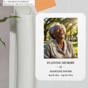 Elegant Simple Memorial Photo  Magnet