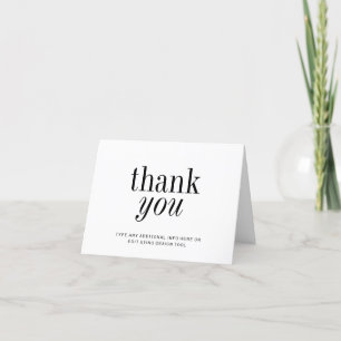 Elegant Simple Minimal Business Thank You Card