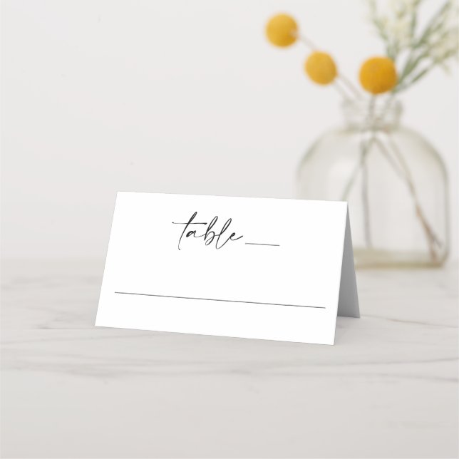Elegant Simple Minimal Handwriting Wedding Place Card (Front)