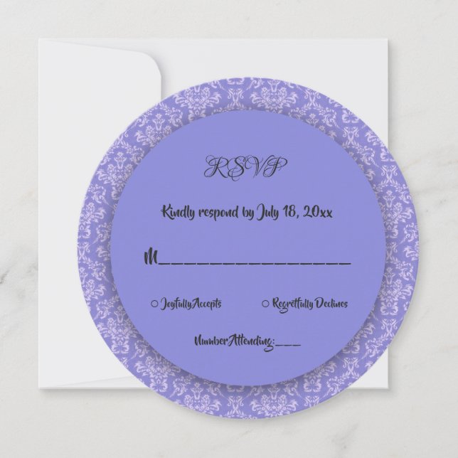 Elegant Simple Minimal Modern Round Wedding RSVP Invitation (Front)