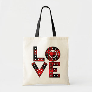 Elegant Simple Minimal Red Heart LOVE Valentine's Tote Bag