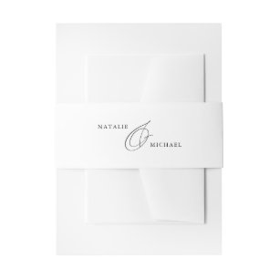 Elegant Simple Minimalist Ampersand Names Wedding Invitation Belly Band