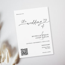 Elegant Simple Minimalist Black and White QR Code