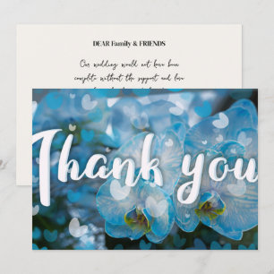 Elegant Simple Minimalist Boho Wedding  Thank You Card