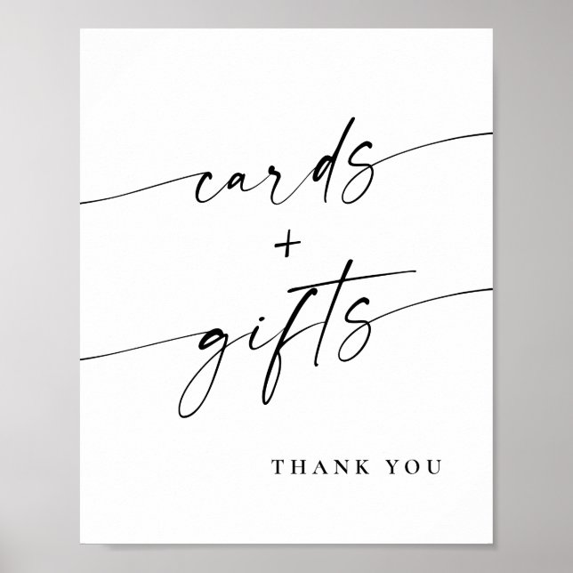 Elegant Simple Minimalist Cards and Gifts Wedding Poster (Front)
