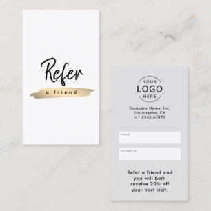 Elegant Simple Minimalist Company Logo Referral Card