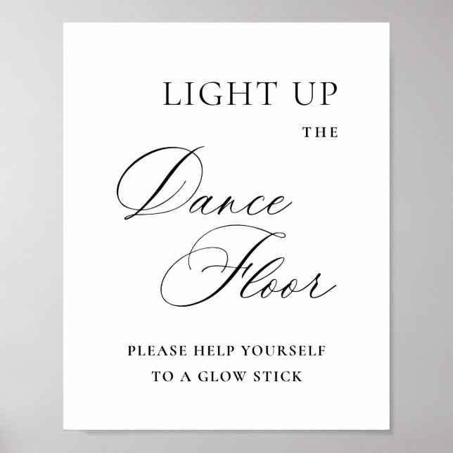 Elegant Simple Minimalist Dancing Fee Wedding Sign (Front)