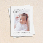 Elegant Simple Minimalist Hello Baby Photo Birth Announcement<br><div class="desc">Elegant Simple Modern Minimalist Hello Baby Photo Birth Announcement</div>