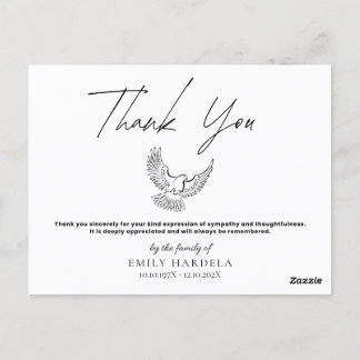 Elegant Simple Minimalist Memorial Card
