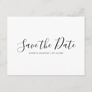 Elegant Simple Minimalist Modern Save the Date Postcard