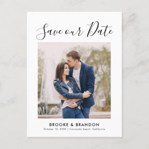 Elegant Simple Minimalist Modern Save the Date Postcard