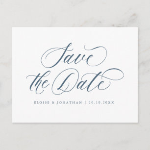 Elegant Simple Minimalist Modern Save the Date Postcard
