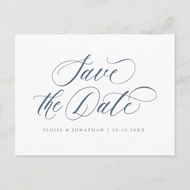 Elegant Simple Minimalist Modern Save the Date  Postcard (Front)