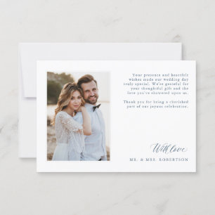 Elegant Simple Minimalist Modern Slate Wedding  Thank You Card
