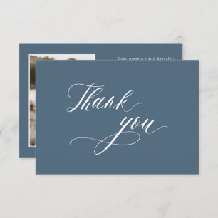 Elegant Simple Minimalist Modern Slate Wedding  Thank You Card