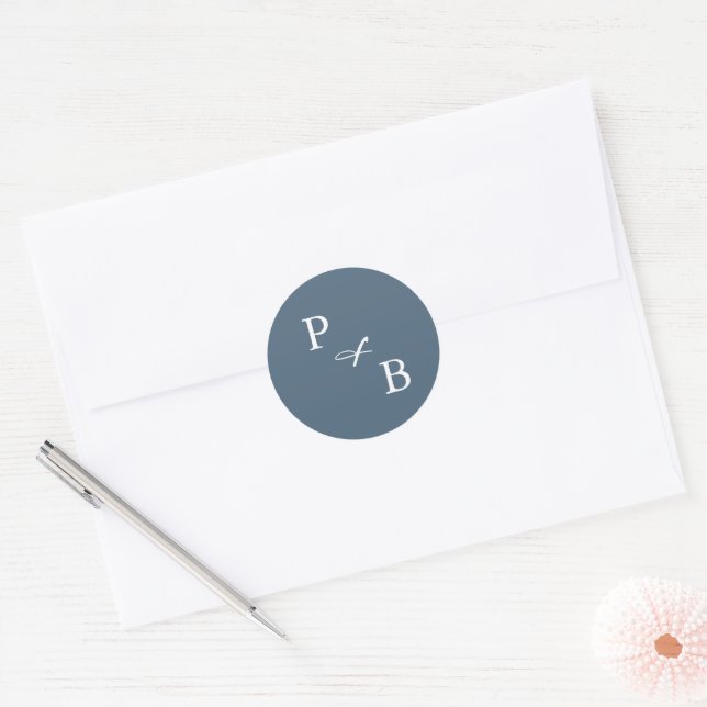 Elegant Simple Minimalist Modern Wedding  Classic Round Sticker (Envelope)