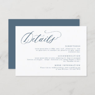Elegant Simple Minimalist Modern Wedding Details Enclosure Card
