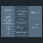 Elegant Simple Minimalist Modern Wedding  Program<br><div class="desc">Simple Minimalist Dusty blue slate tri fold wedding program. Please find more matching designs and variations from my "blissweddingpaperie" store. And feel free to contact me for further customisation or matching items.</div>