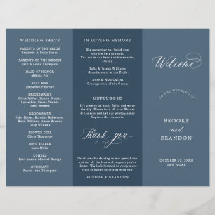 Elegant Simple Minimalist Modern Wedding  Program