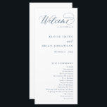 Elegant Simple Minimalist Modern Wedding  Program<br><div class="desc">Simple Minimalist dusty blue slate wedding program. Please find more matching designs and variations from my "blissweddingpaperie" store. And feel free to contact me for further customisation or matching items.</div>