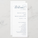 Elegant Simple Minimalist Modern Wedding  Program<br><div class="desc">Simple Minimalist dusty blue slate wedding program. Please find more matching designs and variations from my "blissweddingpaperie" store. And feel free to contact me for further customisation or matching items.</div>