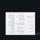 Elegant Simple Minimalist Modern Wedding  Program<br><div class="desc">Simple Minimalist Dusty blue slate tri fold wedding program. Please find more matching designs and variations from my "blissweddingpaperie" store. And feel free to contact me for further customisation or matching items.</div>