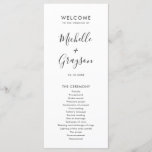 Elegant Simple Minimalist Modern Wedding  Program<br><div class="desc">Simple Minimalist Black and White Modern Wedding menu. Please find more matching designs and variations from my "blissweddingpaperie" store. And feel free to contact me for further customisation or matching items.</div>