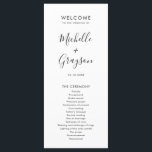 Elegant Simple Minimalist Modern Wedding  Program<br><div class="desc">Simple Minimalist Black and White Modern Wedding menu. Please find more matching designs and variations from my "blissweddingpaperie" store. And feel free to contact me for further customisation or matching items.</div>