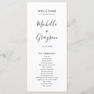Elegant Simple Minimalist Modern Wedding  Program