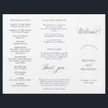 Elegant Simple Minimalist Modern Wedding  Program<br><div class="desc">Simple Minimalist Dusty blue slate tri fold wedding program. Please find more matching designs and variations from my "blissweddingpaperie" store. And feel free to contact me for further customisation or matching items.</div>