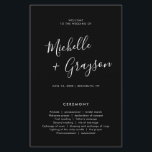 Elegant Simple Minimalist Modern Wedding  Program<br><div class="desc">Simple Minimalist Black and White Modern Wedding program. Please find more matching designs and variations from my "blissweddingpaperie" store. And feel free to contact me for further customisation or matching items.</div>
