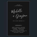 Elegant Simple Minimalist Modern Wedding  Program<br><div class="desc">Simple Minimalist Black and White Modern Wedding program. Please find more matching designs and variations from my "blissweddingpaperie" store. And feel free to contact me for further customisation or matching items.</div>