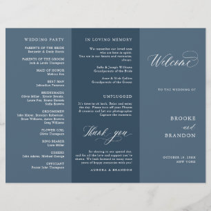 Elegant Simple Minimalist Modern Wedding  Program