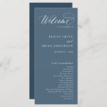 Elegant Simple Minimalist Modern Wedding  Program<br><div class="desc">Simple Minimalist dusty blue slate wedding program. Please find more matching designs and variations from my "blissweddingpaperie" store. And feel free to contact me for further customisation or matching items.</div>