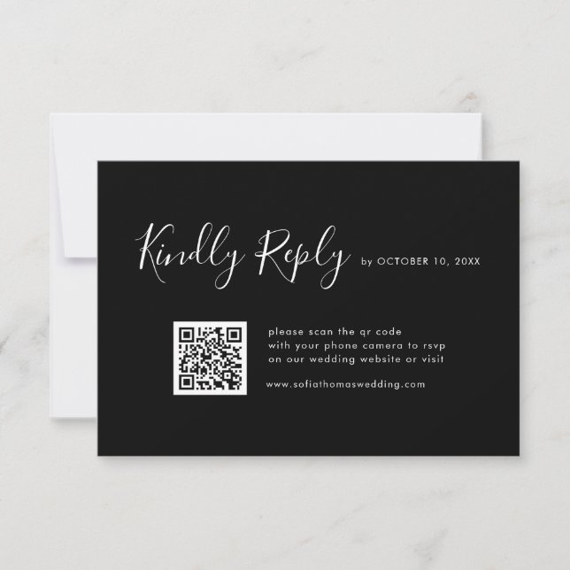 Elegant Simple Minimalist Modern Wedding  RSVP Card (Front)