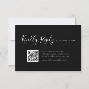 Elegant Simple Minimalist Modern Wedding  RSVP Card